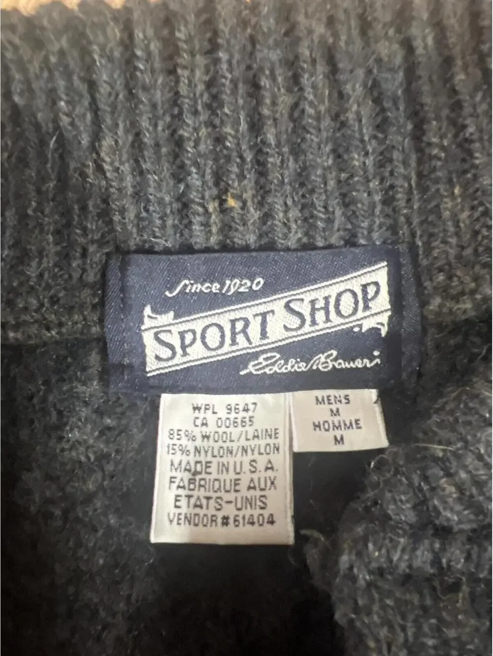 Vintage Eddie Bauer Sport Shop Men's Wool Blend Sweater Medium - Picture 3 of 4